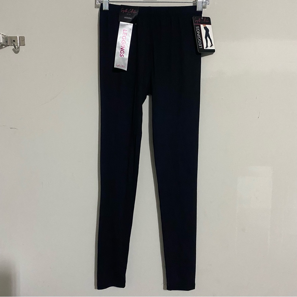 Black leggings with elastic band one size